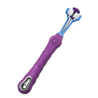 FurryFusion Cepillo de dientes para perros de tres caras