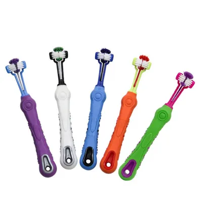 FurryFusion Brosse à dents à trois côtés pour chien