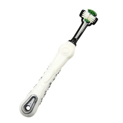 FurryFusion Cepillo de dientes para perros de tres caras
