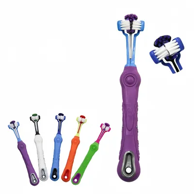 FurryFusion Brosse à dents à trois côtés pour chien