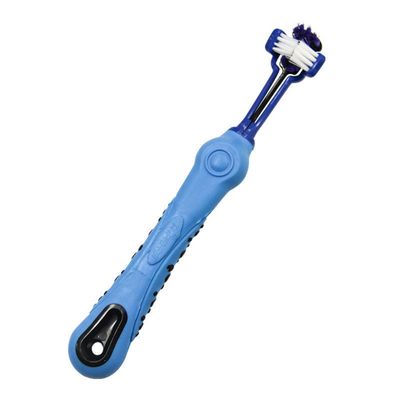 FurryFusion Cepillo de dientes para perros de tres caras