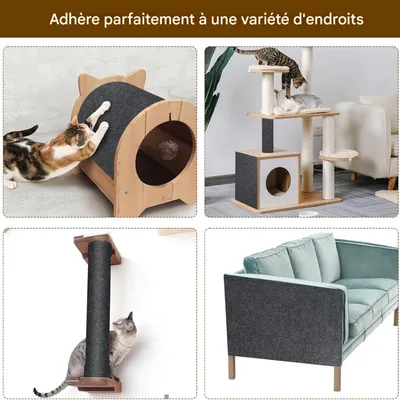 FurryFusion Tapis griffoir autocollant pour chat 30 cm x 100 cm