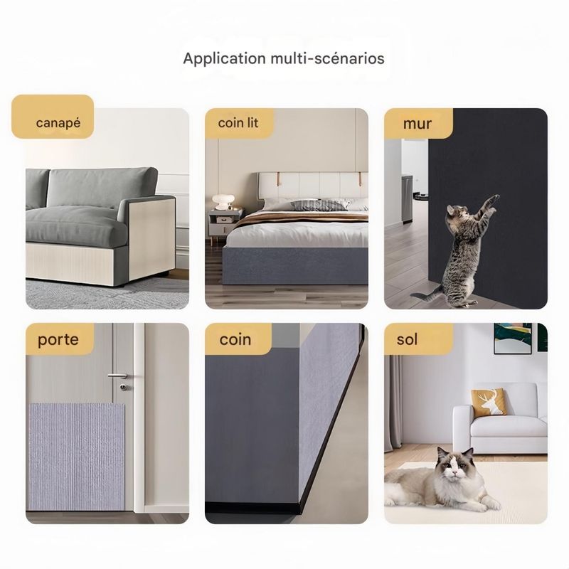FurryFusion Tapis griffoir autocollant pour chat 30 cm x 100 cm