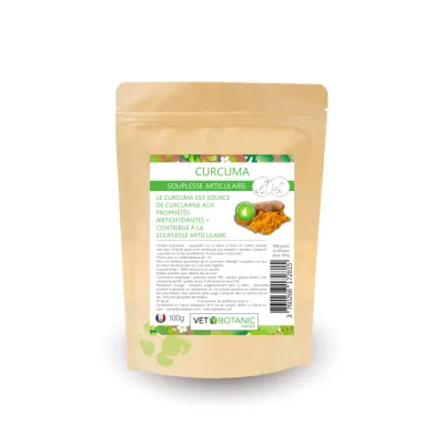 CURCUMA racine pure en poudre - Souplesse articulaire chiens et chats