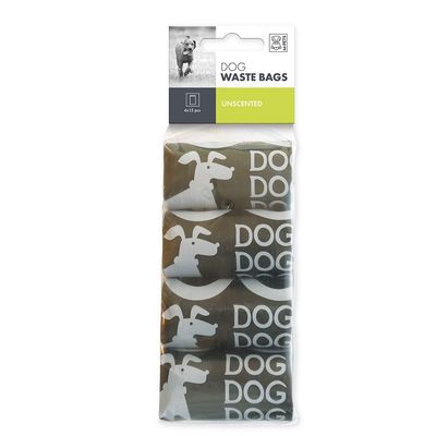 M-PETS WASTE BAGS 4 ROLLS x 15 pcs - Noir
