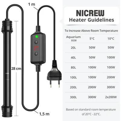 NICREW Chauffage silencieux pour aquarium
