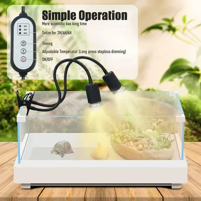 Lampe Chauffante Tortue à Deux Têtes,25W+50W Reptiles Lamp Tortue Terrestre