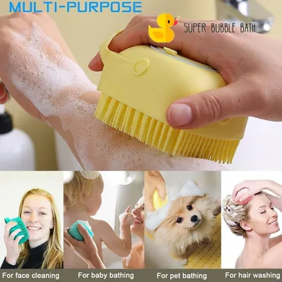 LovuPet Éponge de bain en silicone pour enfants, adultes et animaux