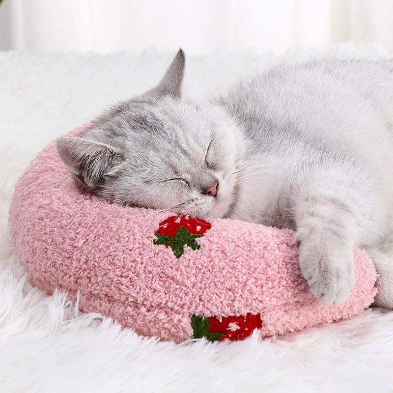 LovuPet Oreiller en Forme U pour Chats - Protège les Vertèbres Cervicales