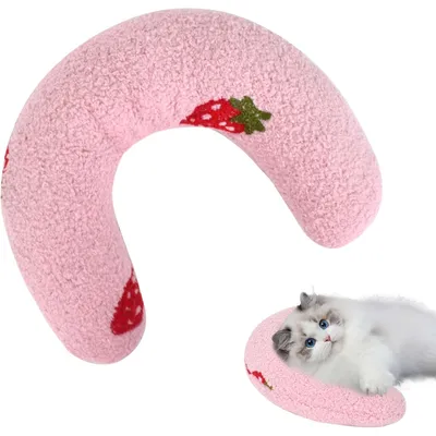 LovuPet Oreiller en Forme U pour Chats - Protège les Vertèbres Cervicales