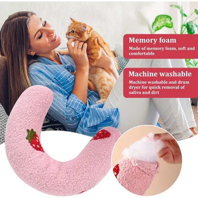 LovuPet Oreiller en Forme U pour Chats - Protège les Vertèbres Cervicales