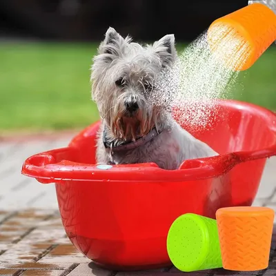 LovuPet Douche D'extérieur pour Chiens Pommeau de Douche Silicone Portable