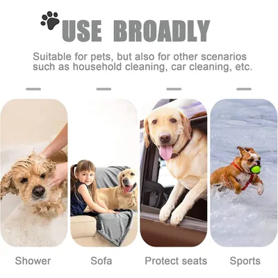 LovuPet Serviettes de bain à séchage rapide pour chien