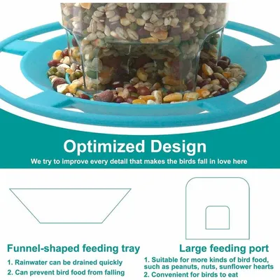 Mangeoire Oiseaux Exterieur Grande Capacité Distributeur à Graines