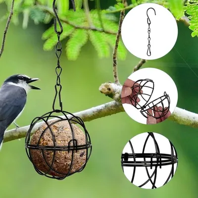 Mangeoire à oiseaux d'extérieur noire diamètre 7 cm