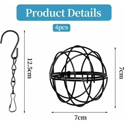 Mangeoire à oiseaux d'extérieur noire diamètre 7 cm