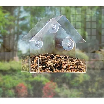 Grande Mangeoire à Oiseaux Exterieur Suspendue,3 Ventouses Collantes Fortes