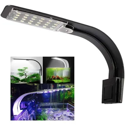 Lumiere Aquarium Lampe LED Eclairage Blanc et Bleu Nano à Clip pour Poisson
