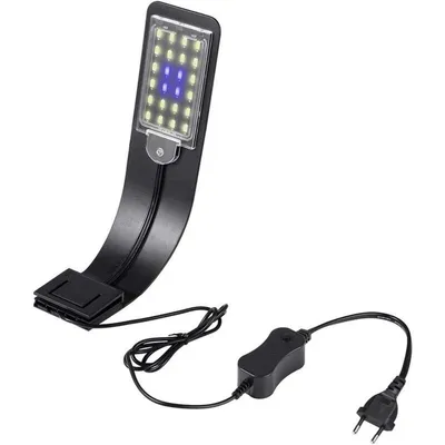 Lumiere Aquarium Lampe LED Eclairage Blanc et Bleu Nano à Clip pour Poisson
