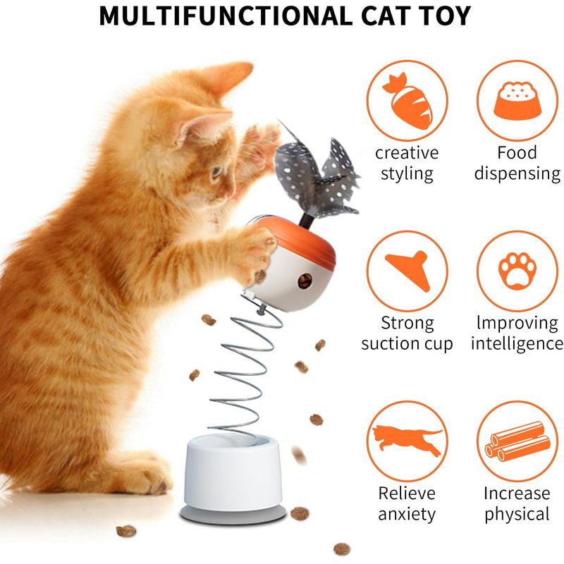 LovuPet Jouet interactif pour chat avec bâton de taquinerie et distributeur