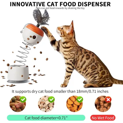 LovuPet Jouet interactif pour chat avec bâton de taquinerie et distributeur