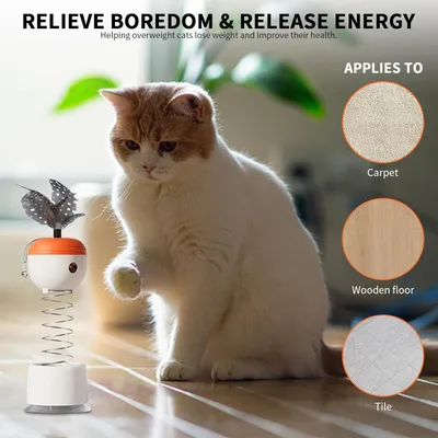 LovuPet Jouet interactif pour chat avec bâton de taquinerie et distributeur