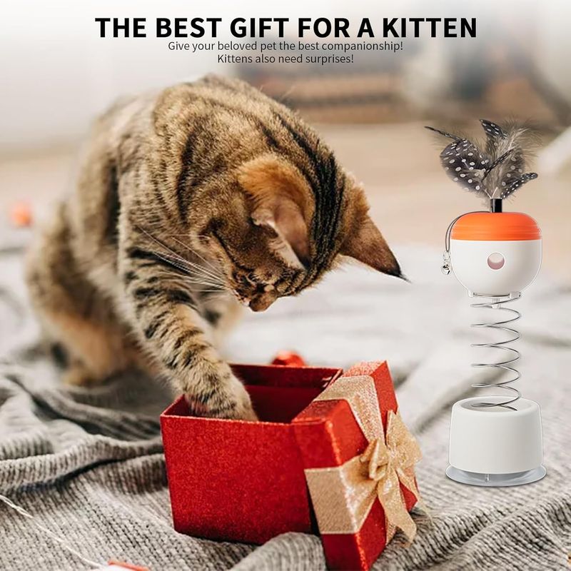 LovuPet Jouet interactif pour chat avec bâton de taquinerie et distributeur