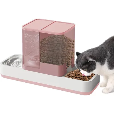 Qinhul Dispensador automático de agua y comida para mascotas