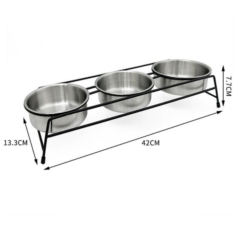 Gamelles surélevées pour chat, supports de mangeoire (3 gamelles)