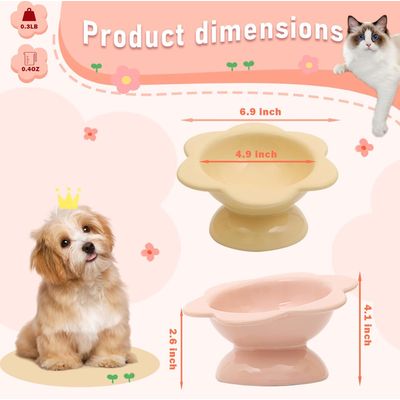 Qinhul Comederos elevados para gatos con forma de flor