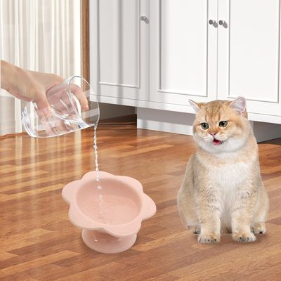 Qinhul Comederos elevados para gatos con forma de flor