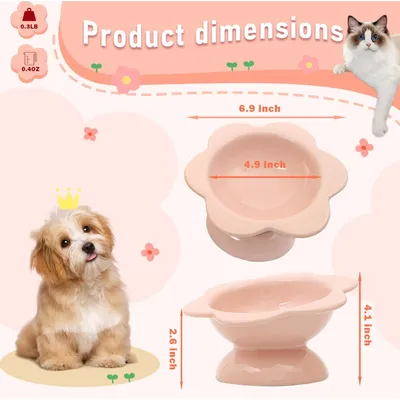 Gamelles surélevées pour chats en forme de fleur