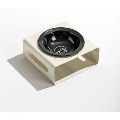 Qinhul Comedero de cerámica para perros con soporte de acero inoxidable