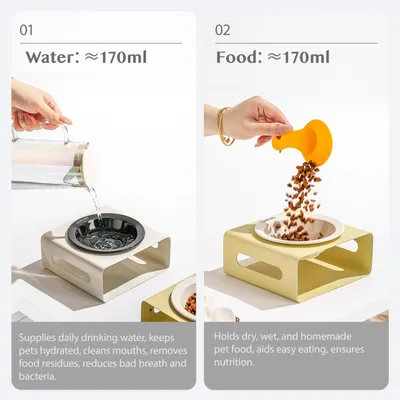 Gamelle pour chien en céramique avec support en acier inoxydable