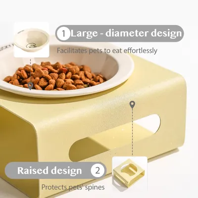 Gamelle pour chien en céramique avec support en acier inoxydable