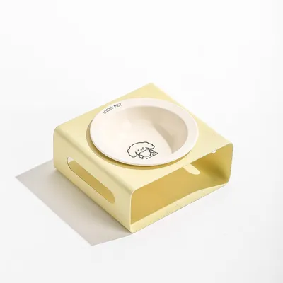 Gamelle pour chien en céramique avec support en acier inoxydable