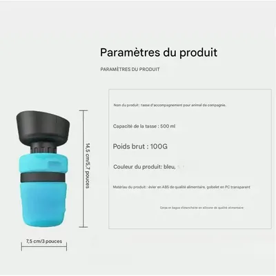 Petopia Botella de agua portátil para perros de 500 ml