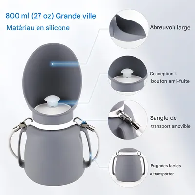 Pet Planet Gourde d'eau portable de 800 ml pour chien