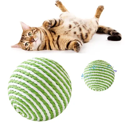 PurrfectFun Balle en Sisal pour Chat Jouet interactif pour chat