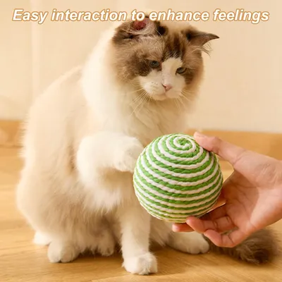 PurrfectFun Balle en Sisal pour Chat Jouet interactif pour chat