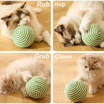 Balle en Sisal pour Chat Jouet interactif pour chat