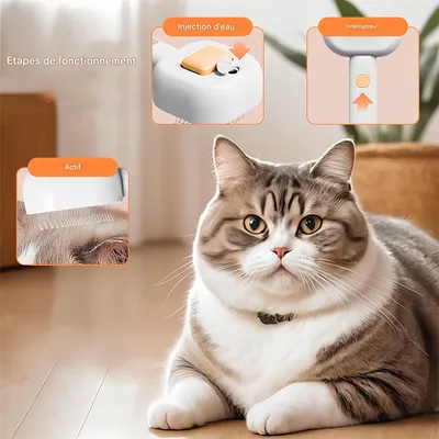 Pet Planet Brosse à vapeur 4 en 1 pour chats et chiens