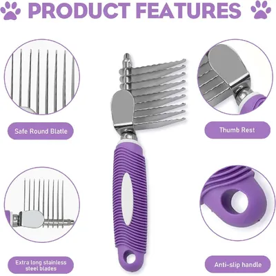 Petopia Brosse pour chien et chat en acier inoxydable