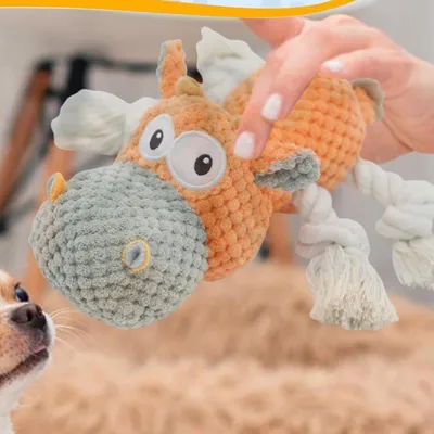 Petopia Jouet couineur pour chien en forme de vache
