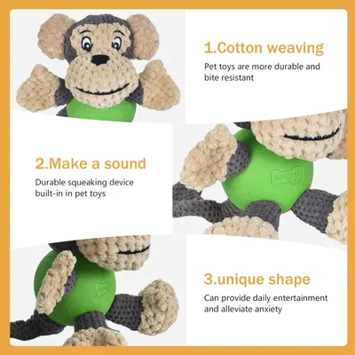 Petopia Jouet en peluche en forme de singe pour chien