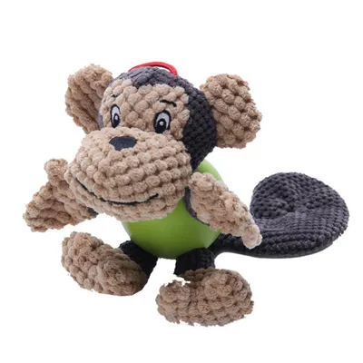 Petopia Jouet en peluche en forme de singe pour chien Petopia Jouet en peluche en forme de singe pour chien