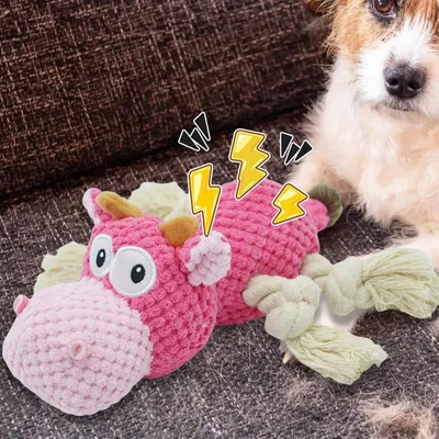 Petopia Jouet couineur pour chien en forme de vache