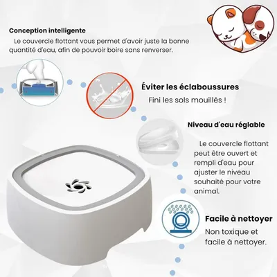 ZooVenture GranCapacité gamelle flottante pour chien et chat