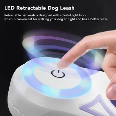 Petopia Laisse rétractable pour chien avec lumière LED