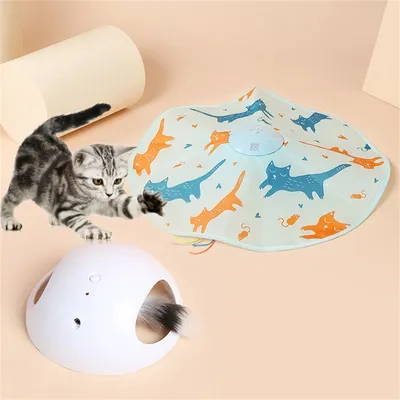 Pet Planet Jouet pour chat: Disque rotatif électrique avec baguette